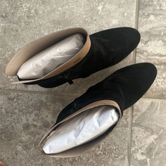 Veronica Beard Dali Suede Platform Ankle Boots, Black, New, Size 9 - Picture 10 of 16